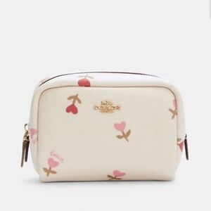 Coach Mini Bag in Cream with Pink and Brown Accents